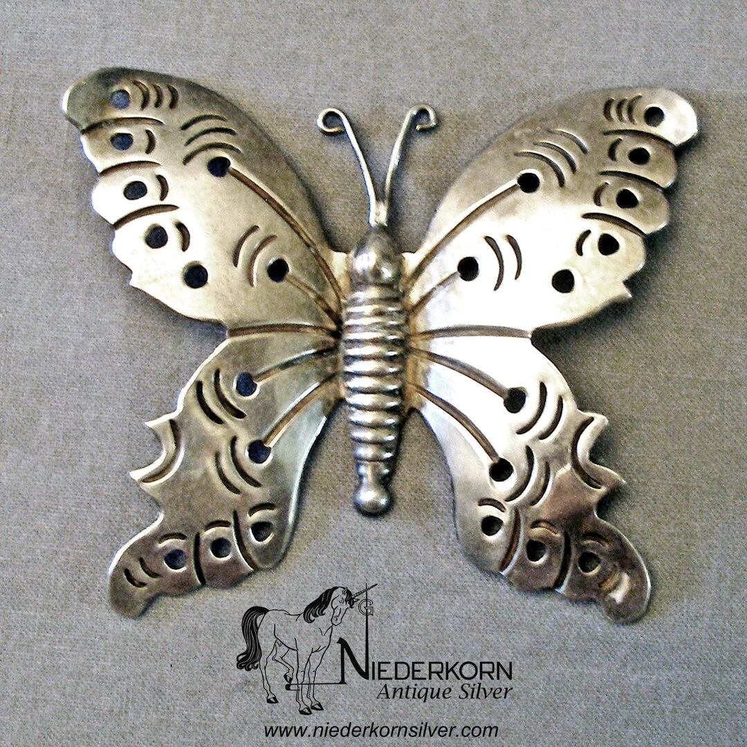 Silver Butterfly Pin by Hector Aguilar