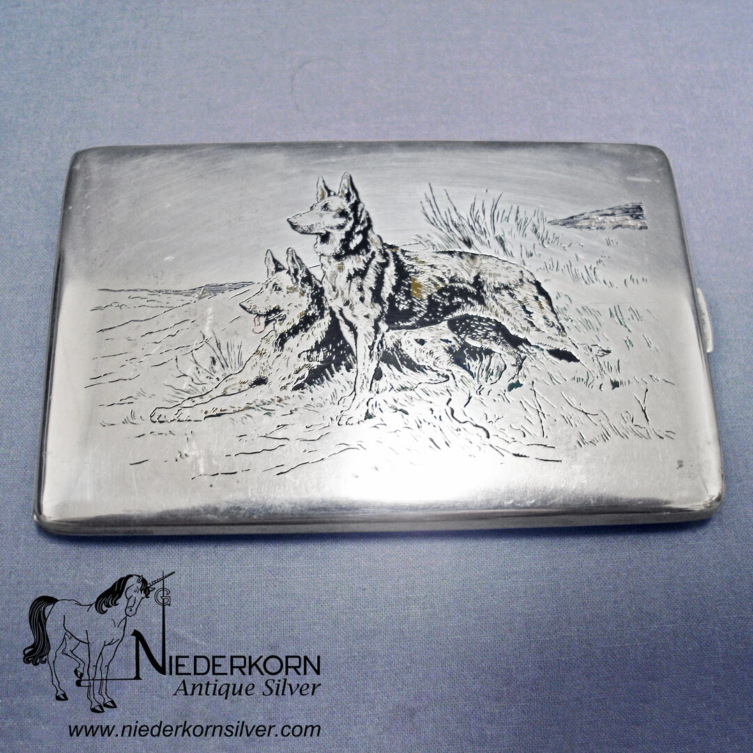 Sterling Silver and Enamel Cigarette Case 