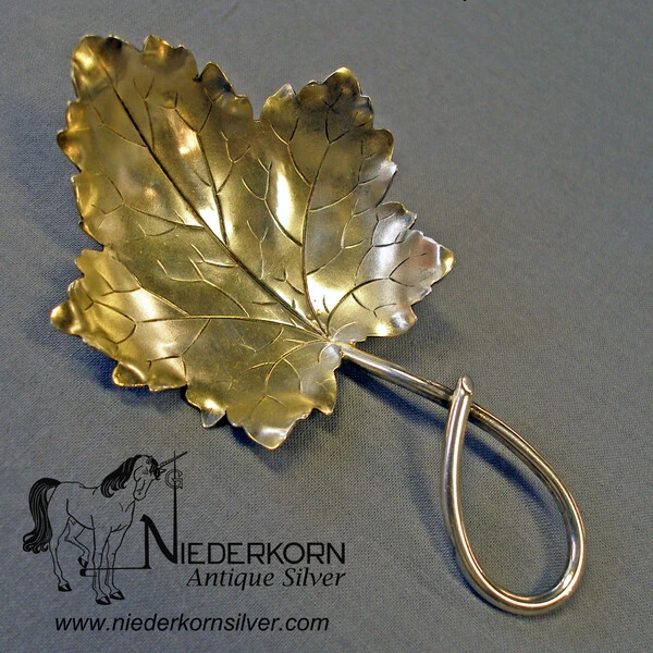 Sterling Leaf Shaped Bonbon Server by William B. Kerr & Co.