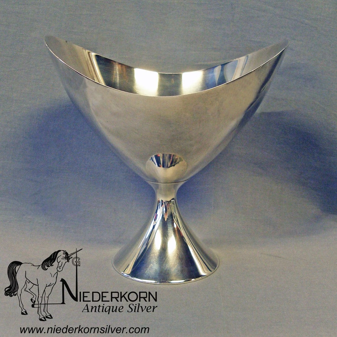 Sterling Silver Pedistal Centerpiece Bowl Designed by Donald Colflesh