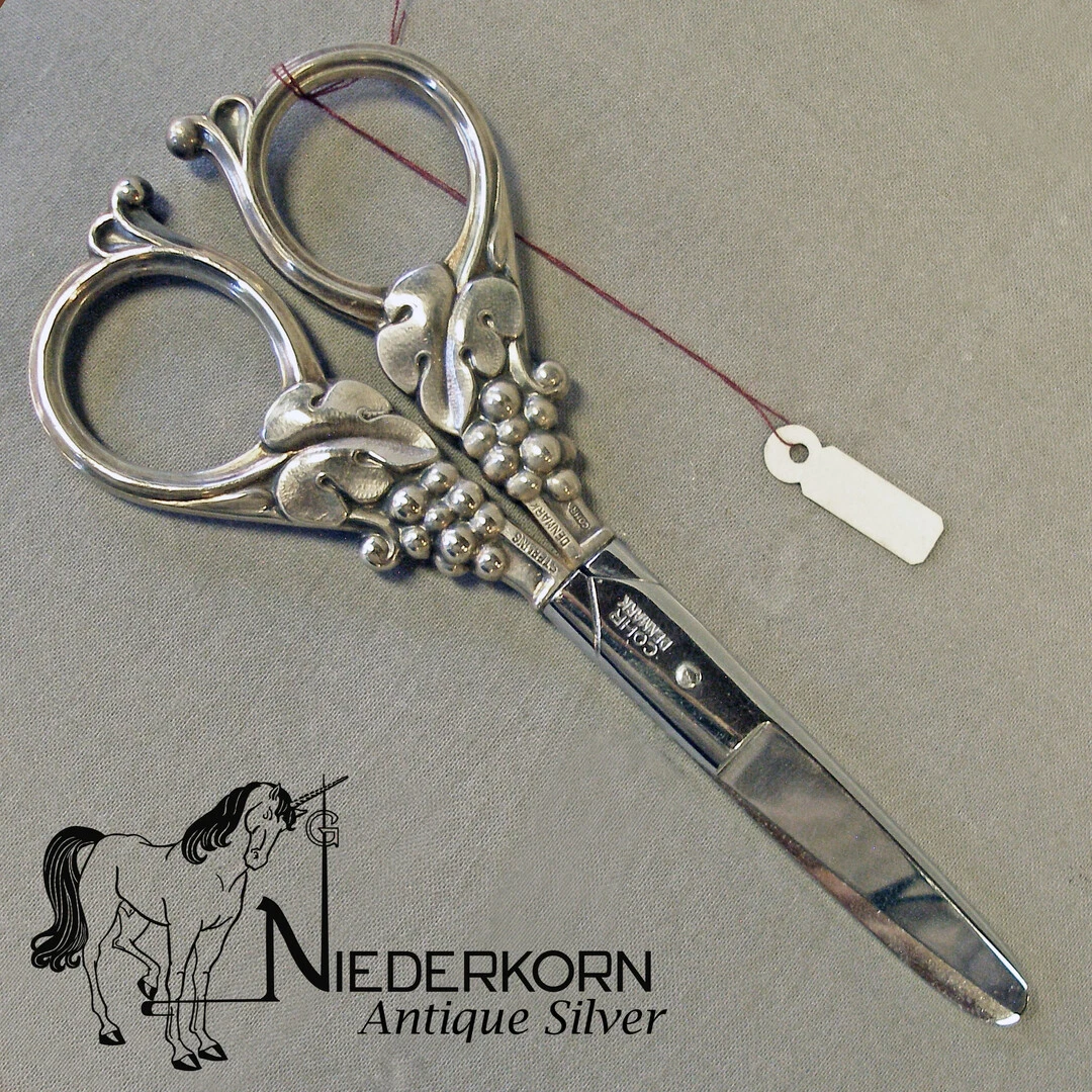 Sterling Silver and Stainless-Steel Grape Scissors by Cohr