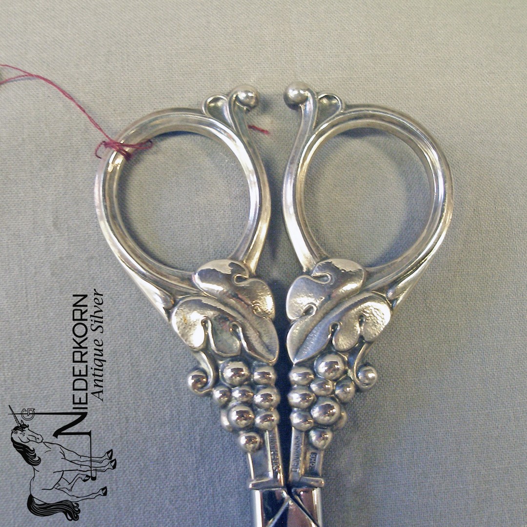 Sterling Silver and Stainless-Steel Grape Scissors by Cohr -  niederkornsilver