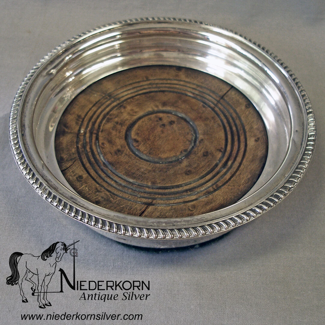 Sterling Silver Gadroon Border Wine Coaster by Currier & Roby