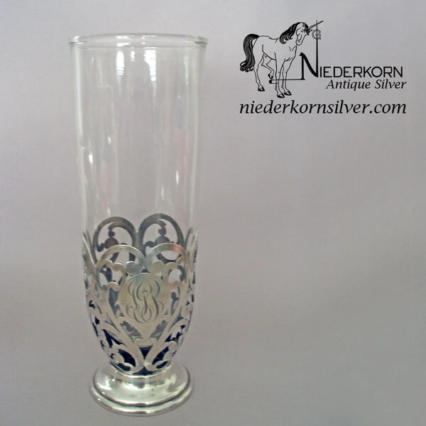 Sterling and Glass Vase by George A Henckel & Company