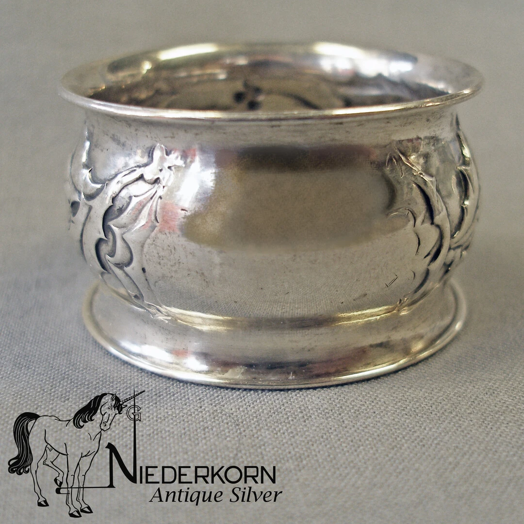 Sterling Silver Holly Napkin Ring by Webster Company