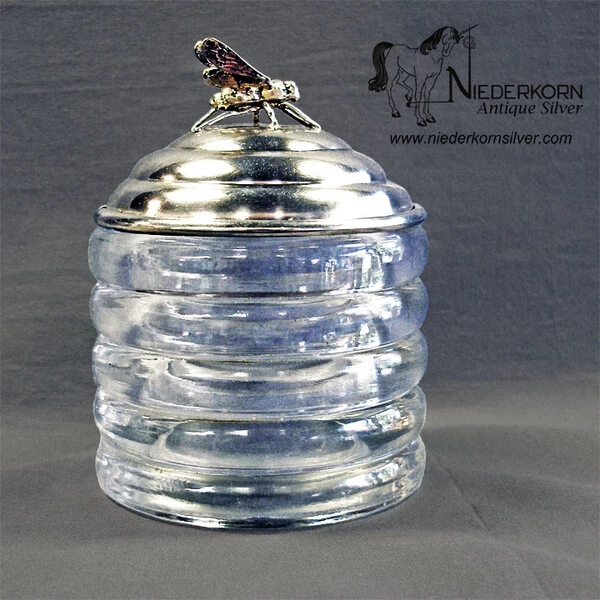 Sterling and Glass Honey Pot by R.  Blackinton & Company1