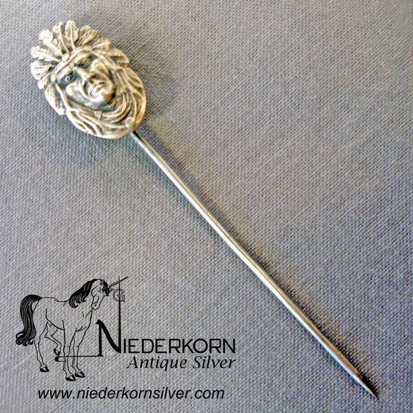 Sterling Indian Stickpin by Unger Bros.