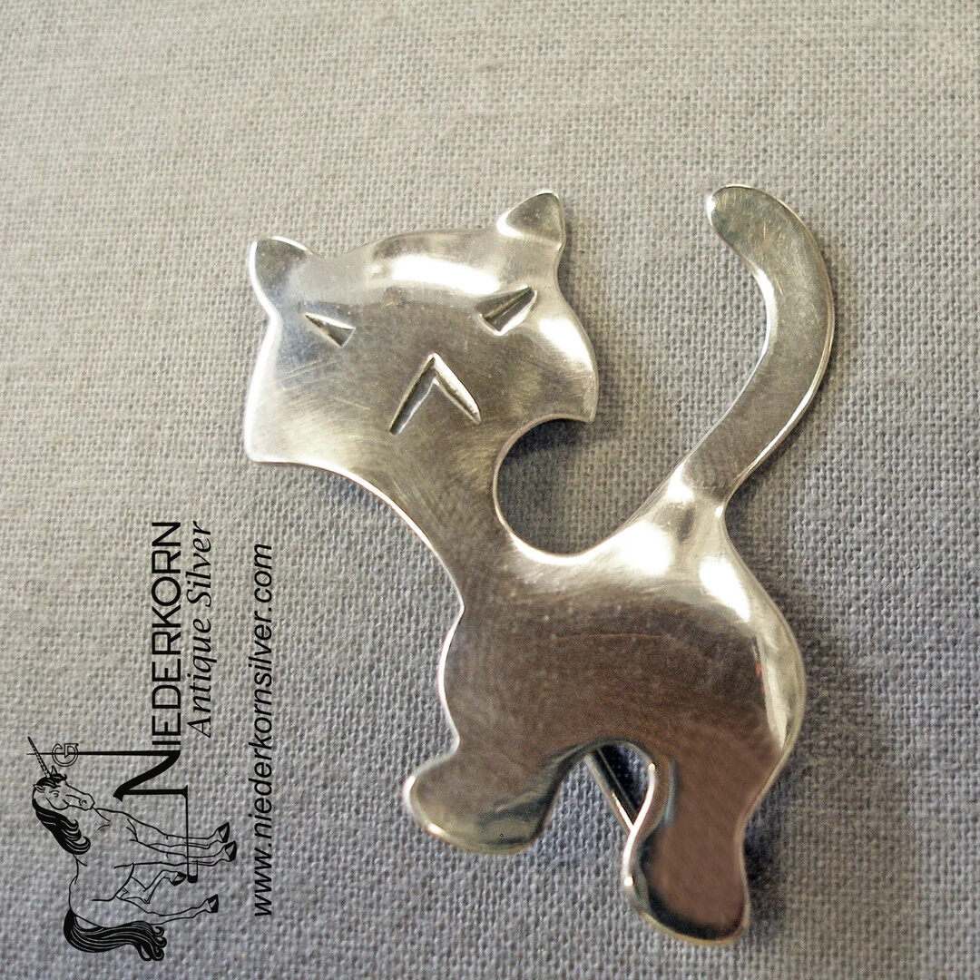 Sterling Silver Cat Pin by Orb