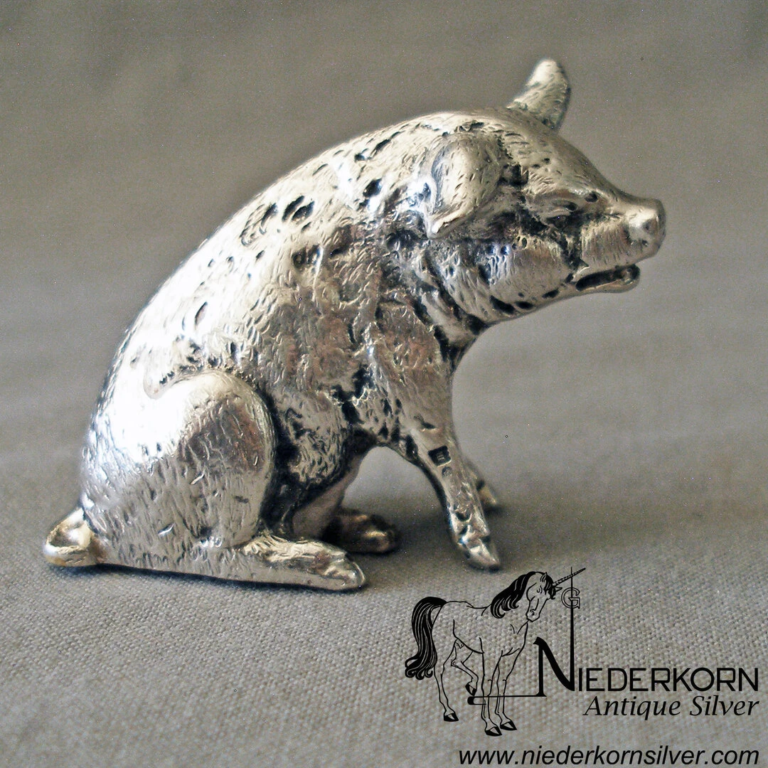 Sterling Silver Pig Miniature