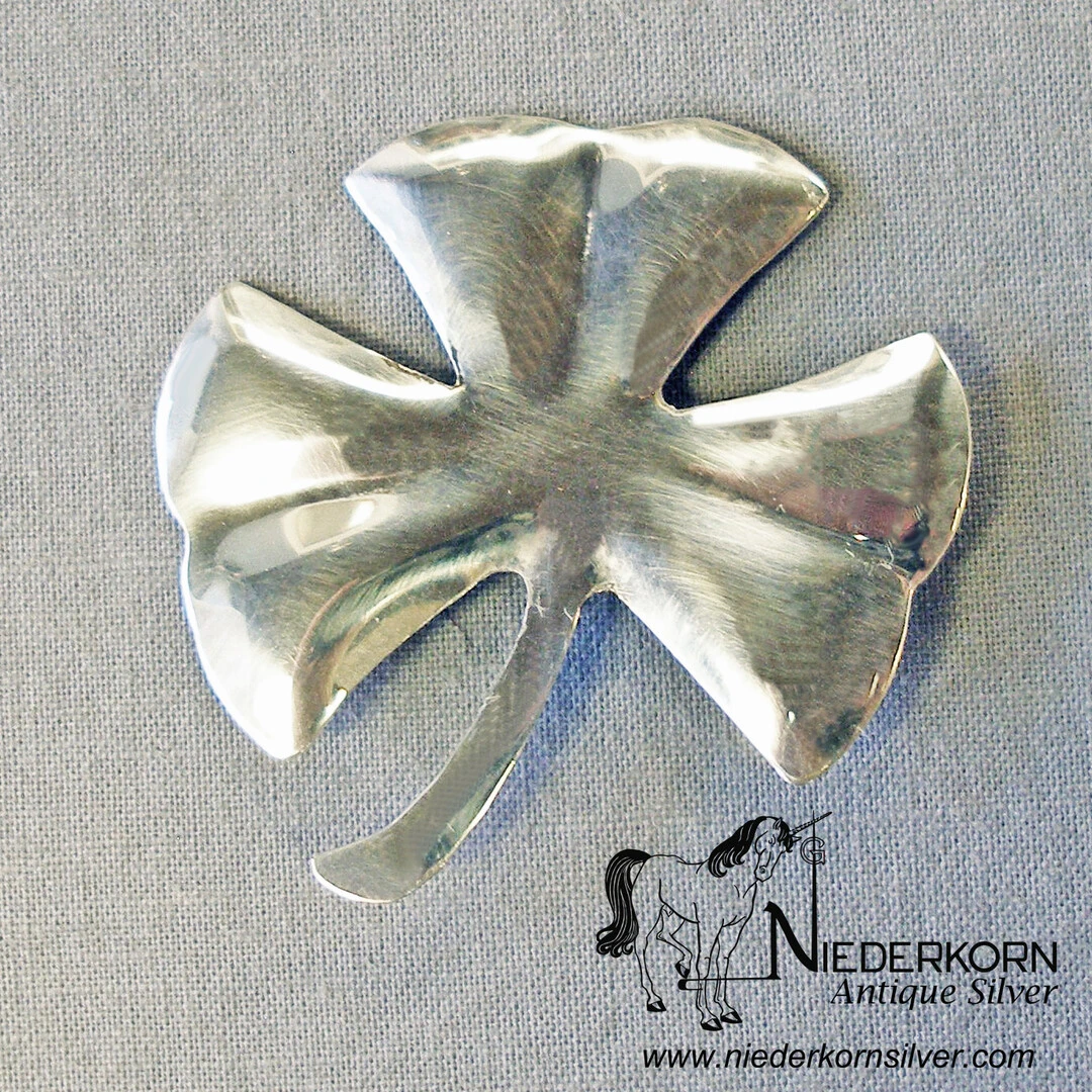 Sterling Silver Shamrock Pin by Niederkorn Silver