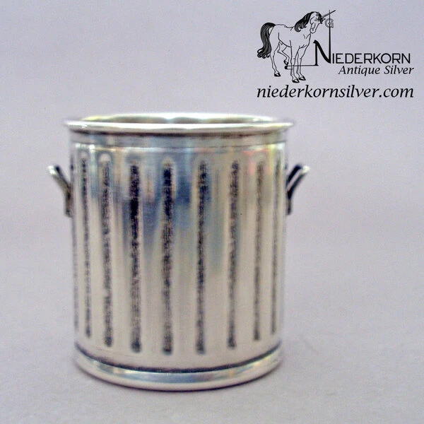 Sterling Silver Miniature Trash Can