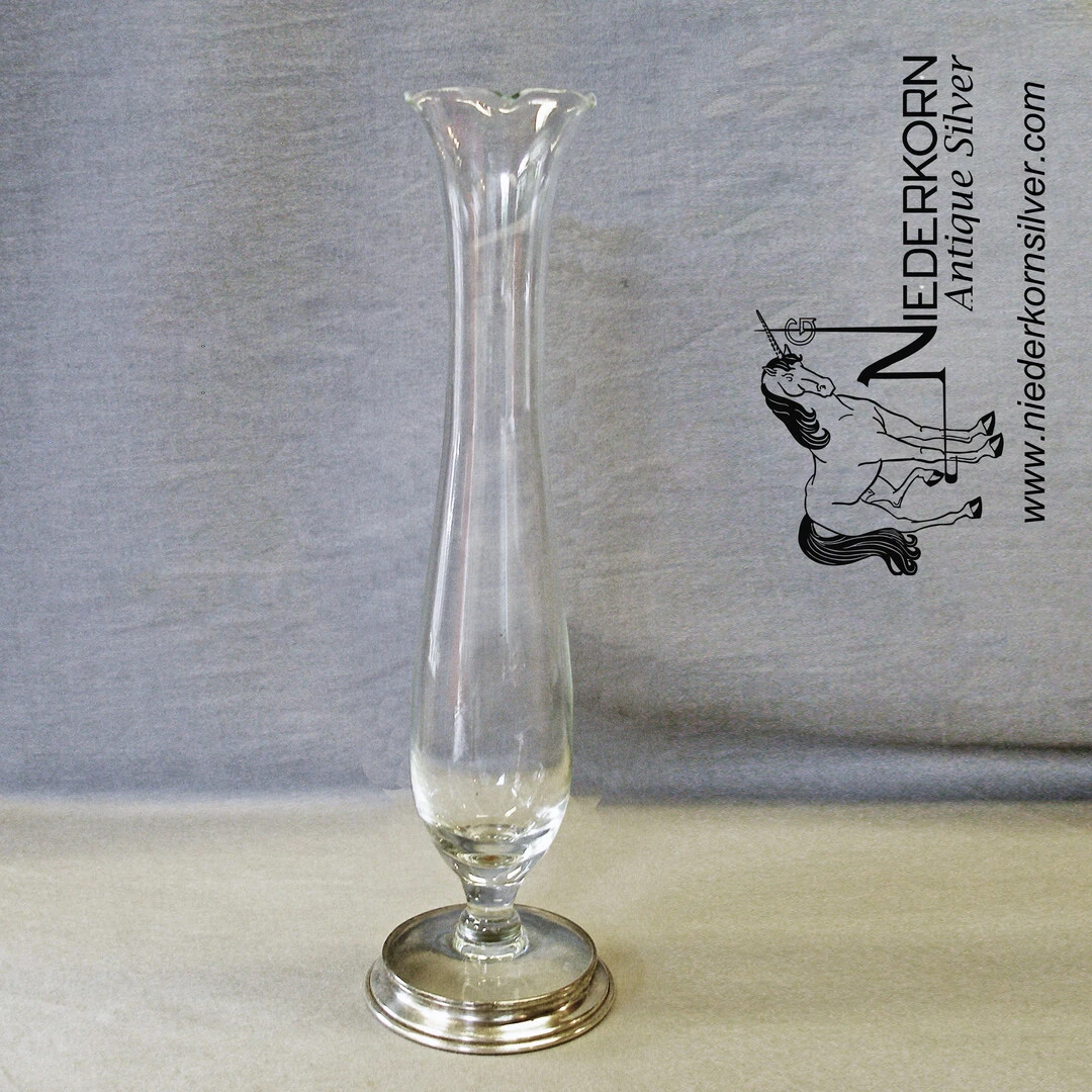 Glass and Sterling Silver Bud Vase, by Wallace Silversmiths, Inc.