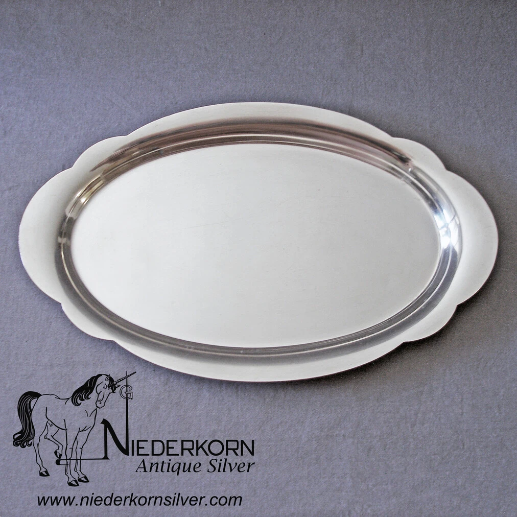 Sterling Silver Wallace Tray With Scalloped Edge