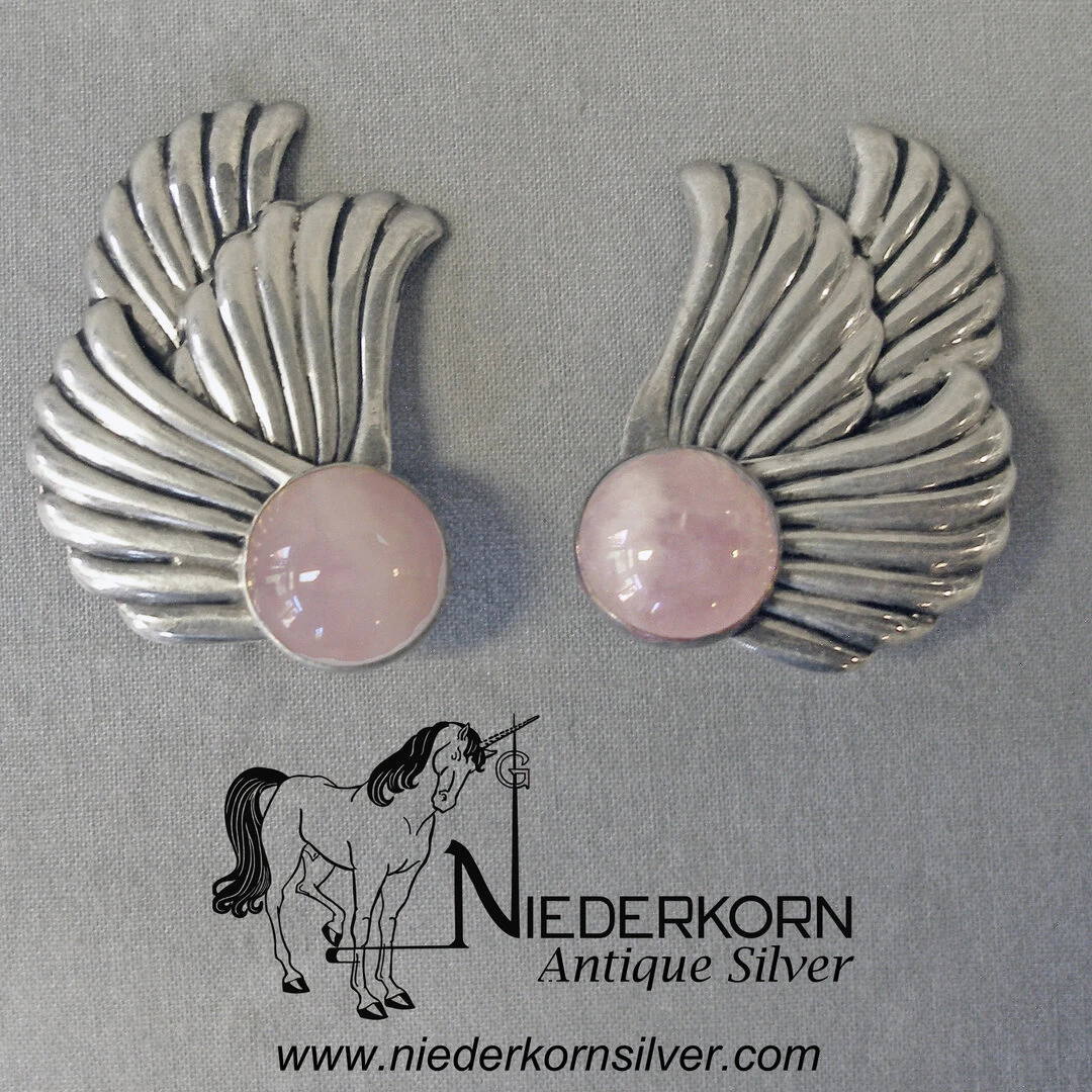 Sterling Silver and Rose Quartz Earrings 