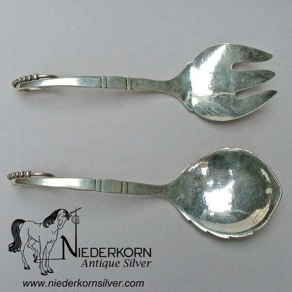 Sterling Georg Jensen Serving Set, Spoon and Fork #41