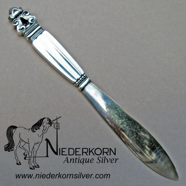 Sterling Georg Jensen Acorn Letter Opener ― all silver